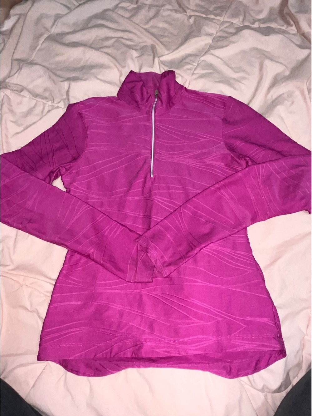 Lucy Tech Women's Pink Long Sleeve Quarter Zip Pullover XS